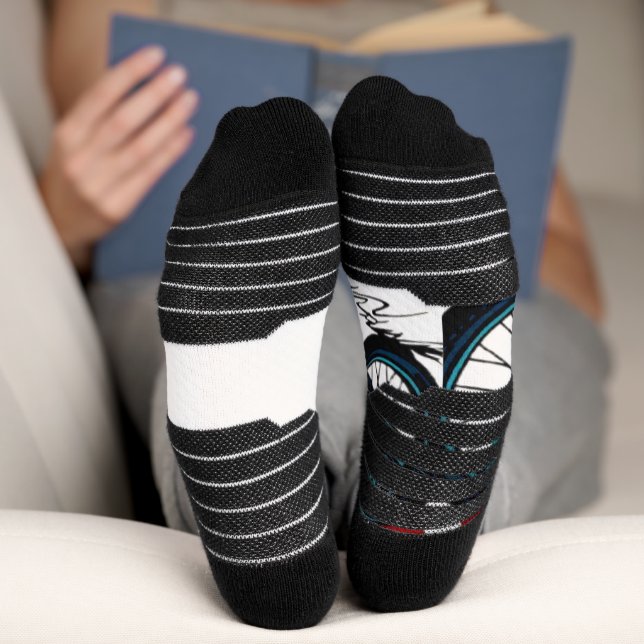 Cycopath: Energetic Bike with sunset Graphic Tee Socks (Bottom)