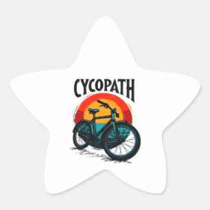 Cycopath: Energetic Bike with sunset Graphic Tee Star Sticker