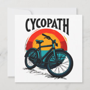Cycopath: Energetic Bike with sunset Graphic Tee Thank You Card