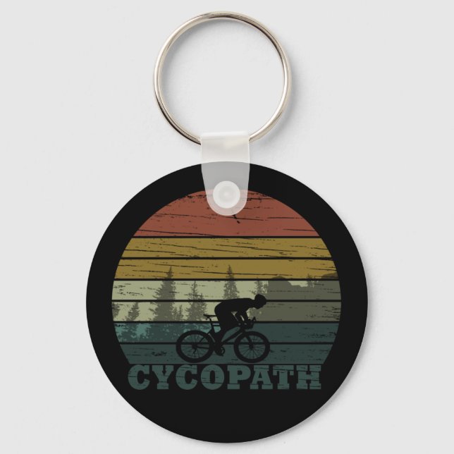 Cycopath funny biking saying key ring (Front)