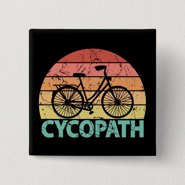 Cycopath Funny Cycling Bicycle 15 Cm Square Badge (Front)