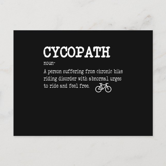 CYCOPATH Funny Cycling Bicycle Rider Cyclist Postcard (Front)