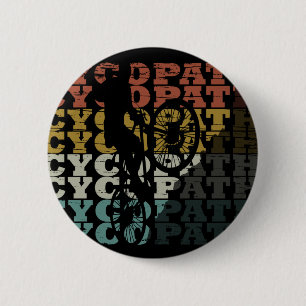 cycopath funny cycling biking bikers illustrations 6 cm round badge