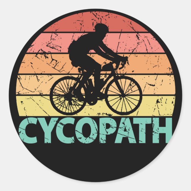 Cycopath Funny Cycling Classic Round Sticker (Front)