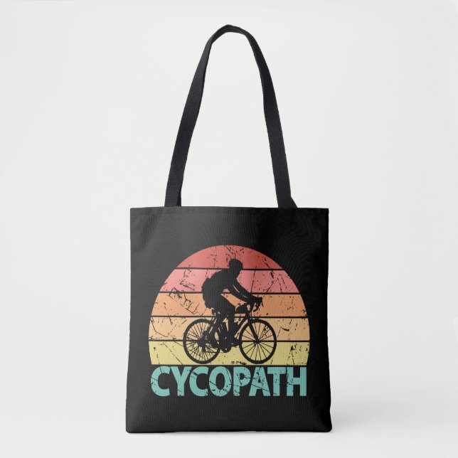Cycopath Funny Cycling Cyclist Tote Bag (Front)
