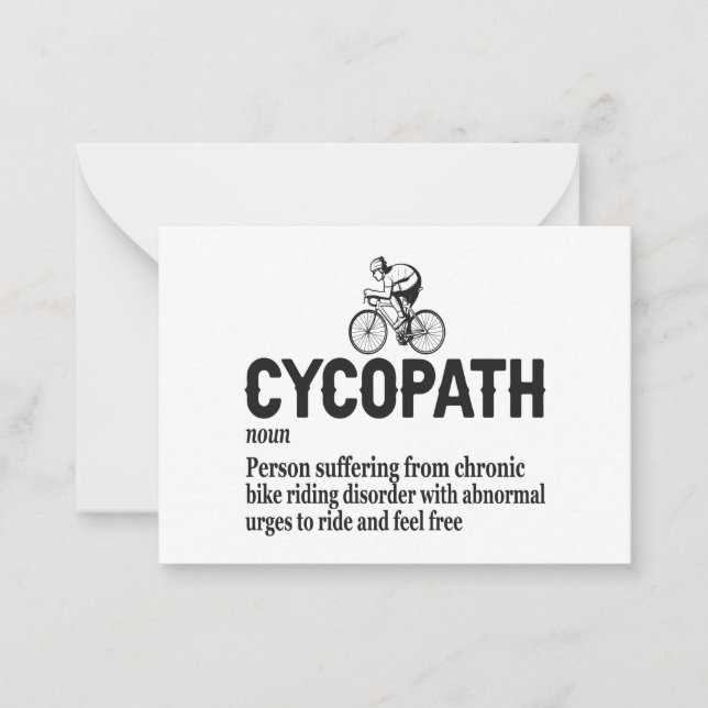 Cycopath Funny Cycling for Cyclists and Bikers  Card (Front)