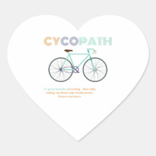 Cycopath Funny Cycling for Cyclists and Bikers . Heart Sticker