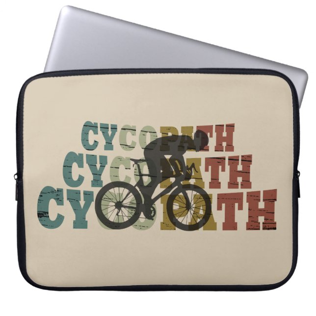 Cycopath funny cycling laptop sleeve (Front)
