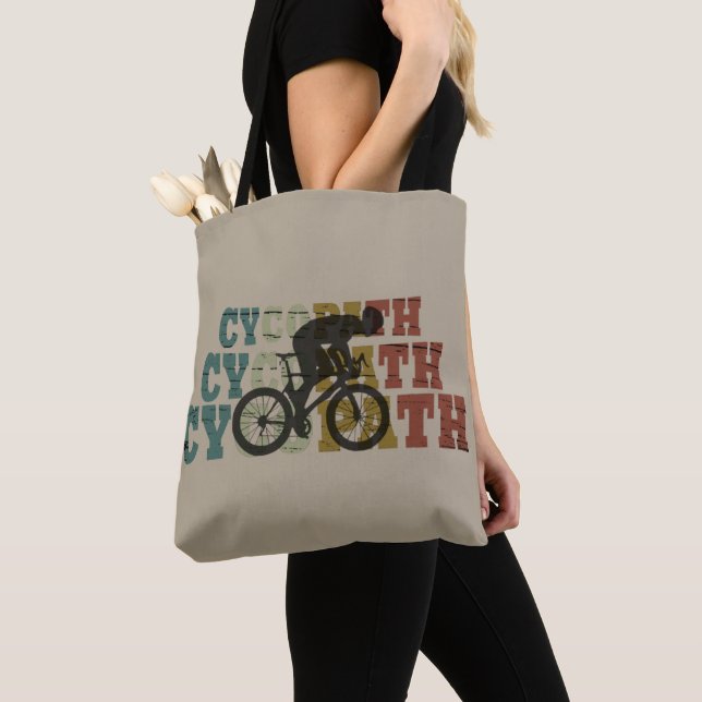 Cycopath funny cycling tote bag (Close Up)
