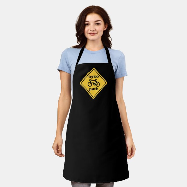 Cycopath Funny Road Sign for Cycle Lover Apron (Worn)