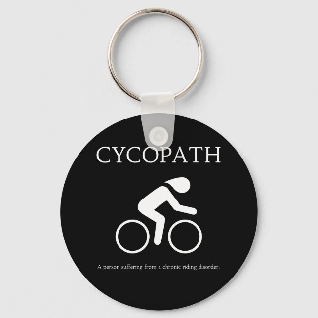 Cycopath, I Love Bikes Funny Novelty Key Ring (Front)