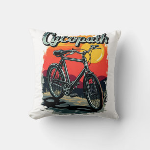 Cycopath: Sunset Bike Design Cushion