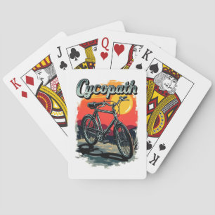 Cycopath: Sunset Bike Design Playing Cards