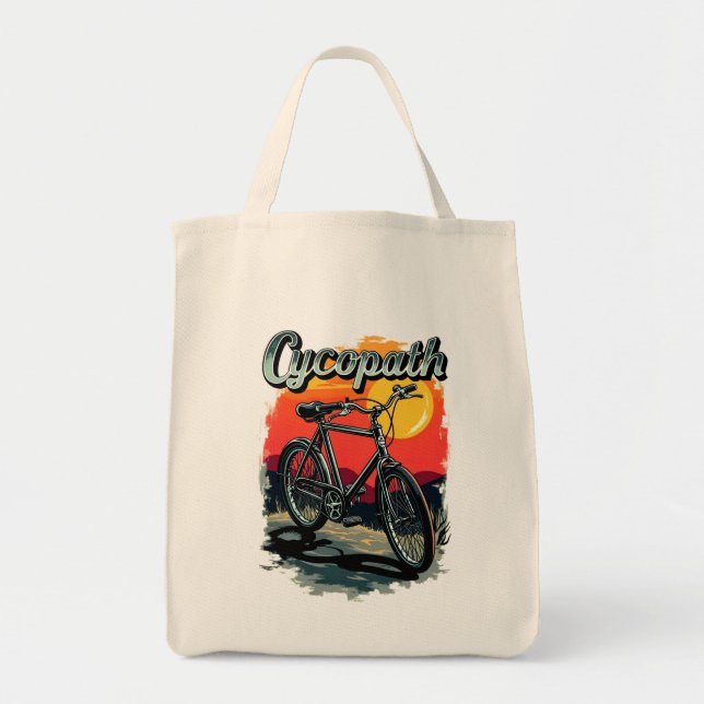 Cycopath: Sunset Bike Design  Tote Bag (Front)