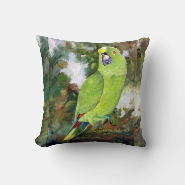 Cydney Yellow Naped Parrot Cushion (Front)