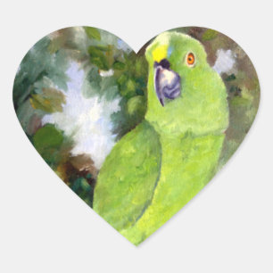 Cydney Yellow Naped Parrot Heart Sticker