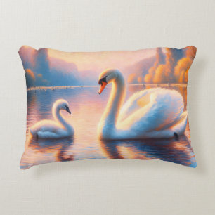 Cygnet and Swan Decorative Cushion