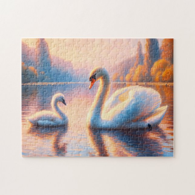 Cygnet and Swan Jigsaw Puzzle (Horizontal)