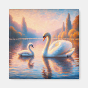 Cygnet and Swan Magnet