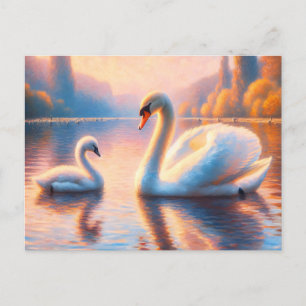 Cygnet and Swan Postcard