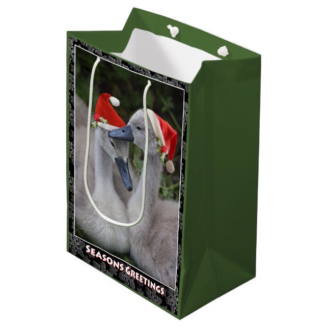 Cygnet Christmas Medium Gift Bag (Front Angled)