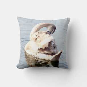 Cygnet Swan Preening Cushion