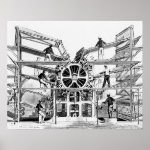 Cylinder printing press invented by Richard March Poster