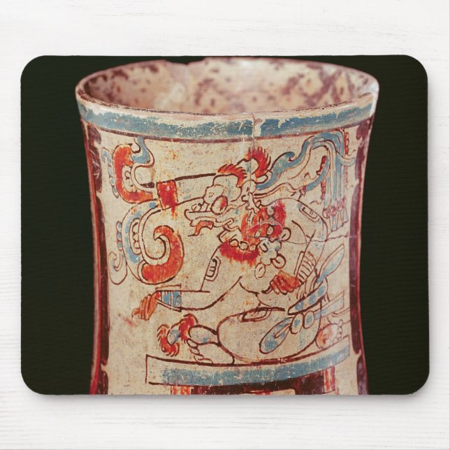 Cylindrical depicting a deity with speech curls mouse pad (Front)
