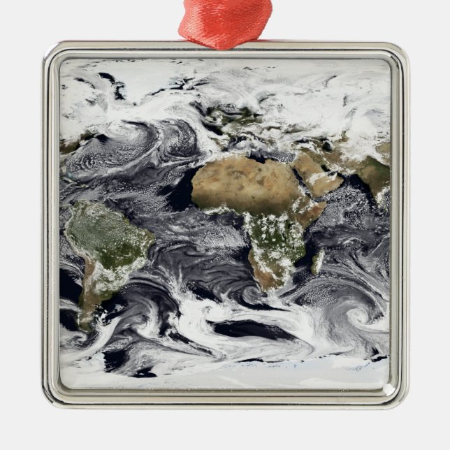 Cylindrical equidistant projection metal tree decoration (Front)