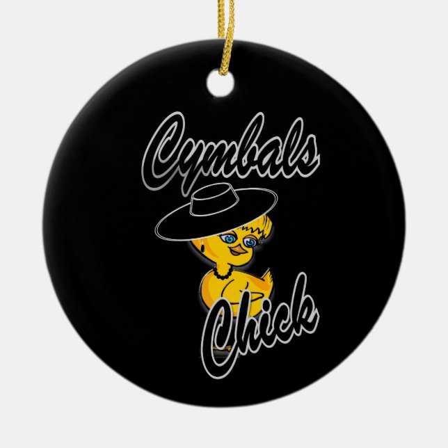 Cymbals Chick #4 Ceramic Tree Decoration (Front)