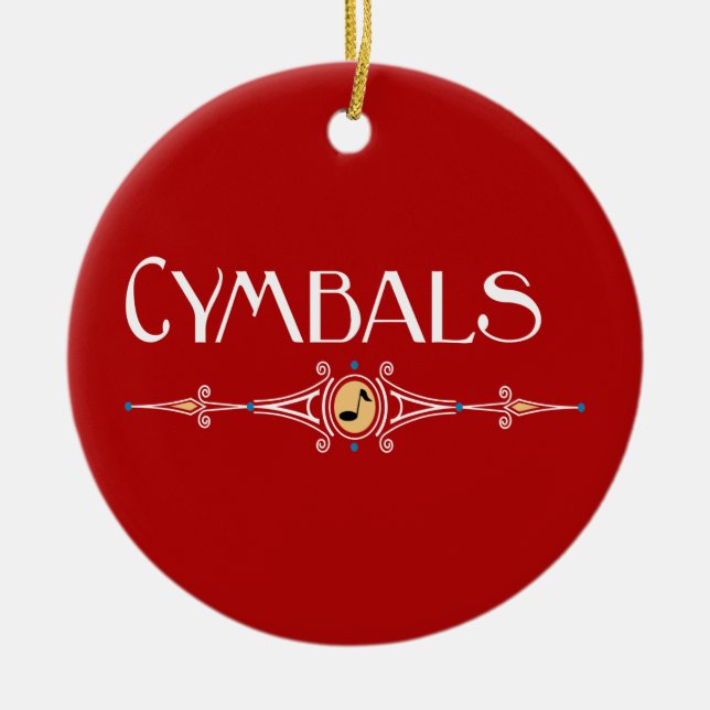 Cymbals Decorative Line Ceramic Ornament (Front)