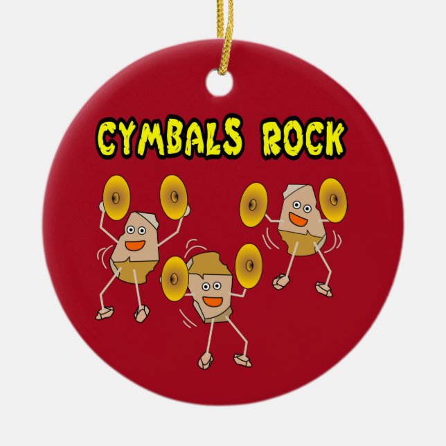 Cymbals Rock Ceramic Ornament (Front)