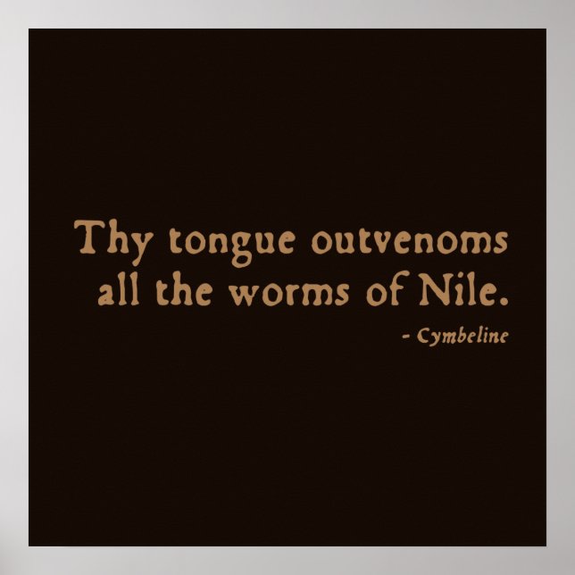 Cymbeline Worms Insult (16thC version) Poster (Front)
