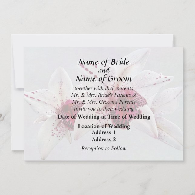 Cymbidium Baltic Dew Freckle Face Wedding Products Invitation (Front)