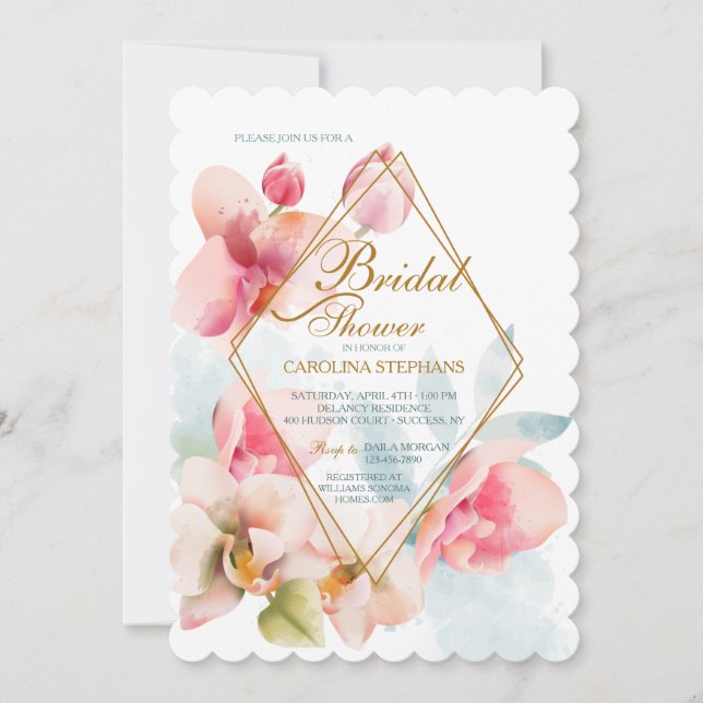 Cymbidium Orchid Bridal Shower Invitation (Front)