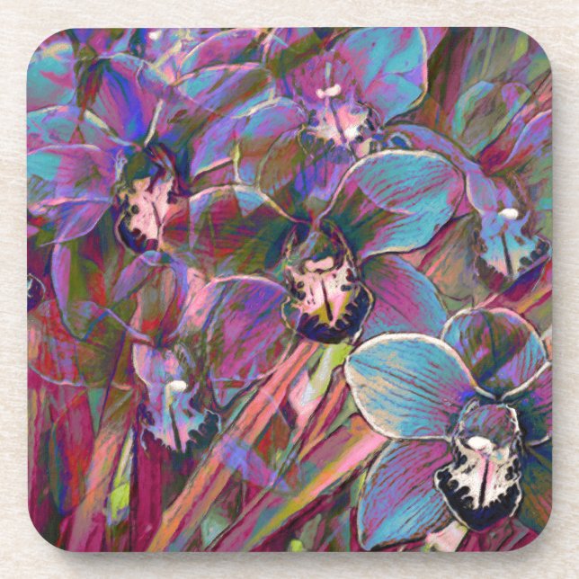 Cymbidium Orchid Carnival Coaster (Front)