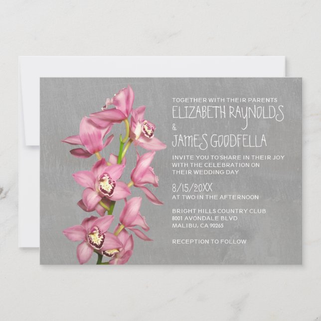Cymbidium Orchid Wedding Invitations (Front)