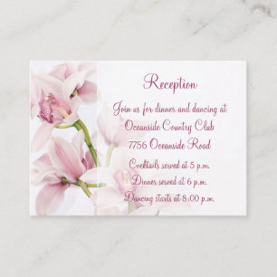 Cymbidium Orchid Wedding Reception Insert Card