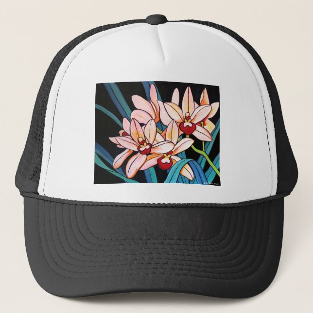 Cymbidiums art trucker hat (Front)