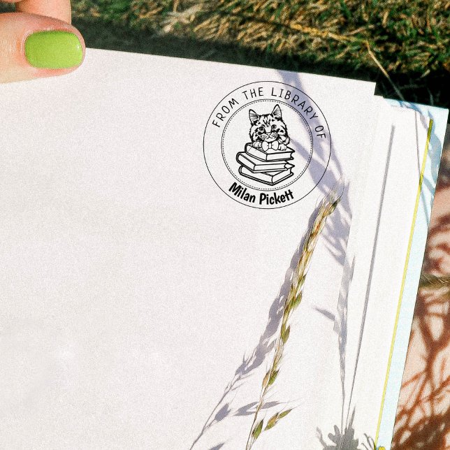 Cymric Cat,Book From the Library Of   Rubber Stamp (Creator Uploaded)