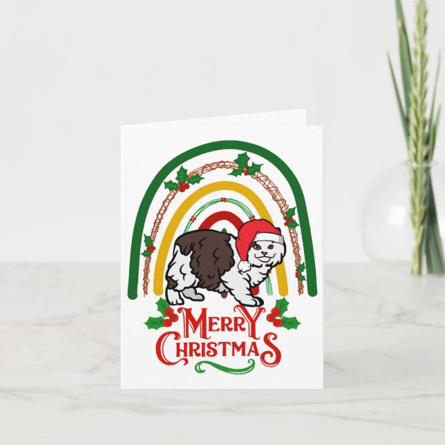 Cymric Cat Merry Christmas Card (Front)