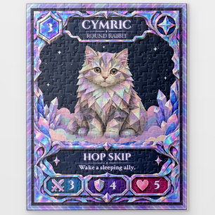 Cymric Cat, Rainbow Foil Art Jigsaw Puzzle