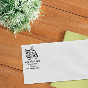 Cymric Cat Return Address Pet  Rubber Stamp