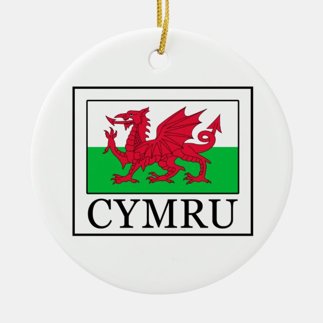 Cymru Ceramic Tree Decoration (Front)