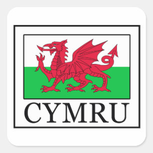 Cymru hat square sticker