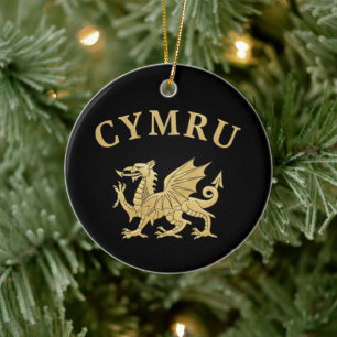 Cymru Shield Ceramic Ornament
