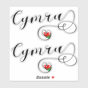 Cymru Wales Flag In Heart