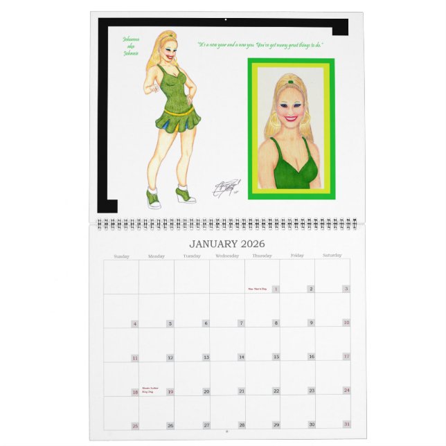 Cynna Girl Cheerleaders Calendar (Jan 2026)