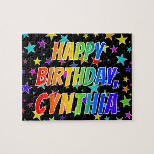 "CYNTHIA" First Name, Fun "HAPPY BIRTHDAY" Jigsaw Puzzle
