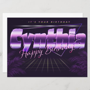 Cynthia Name First name pura retro card Birthday